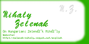 mihaly zelenak business card
